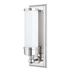 Hudson Valley Everett Wall Sconce Polished Nickel with Opal Shiny Shade - NEW